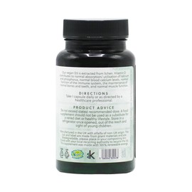 Vegan Vitamin D3 1000iu | 120 Vegan Capsules | Made from Natural Lichen | G&G Vitamins