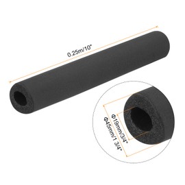 sourcing map 2pcs 10" Pipe Insulation Tube Outside Pipe Lagging 19mm(3/4 inch) ID 45mm(1 3/4 inch) OD Foam Tubing for Handle Grip Support, Black
