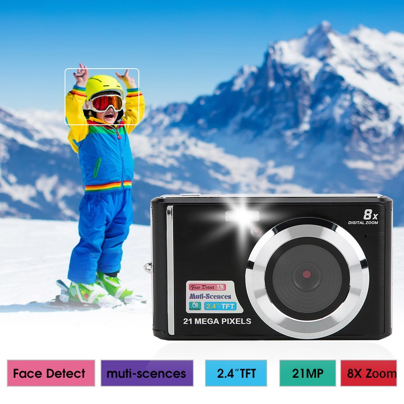 21MP 2.4in TFT Screen 8 Times Digital Zoom Camera with