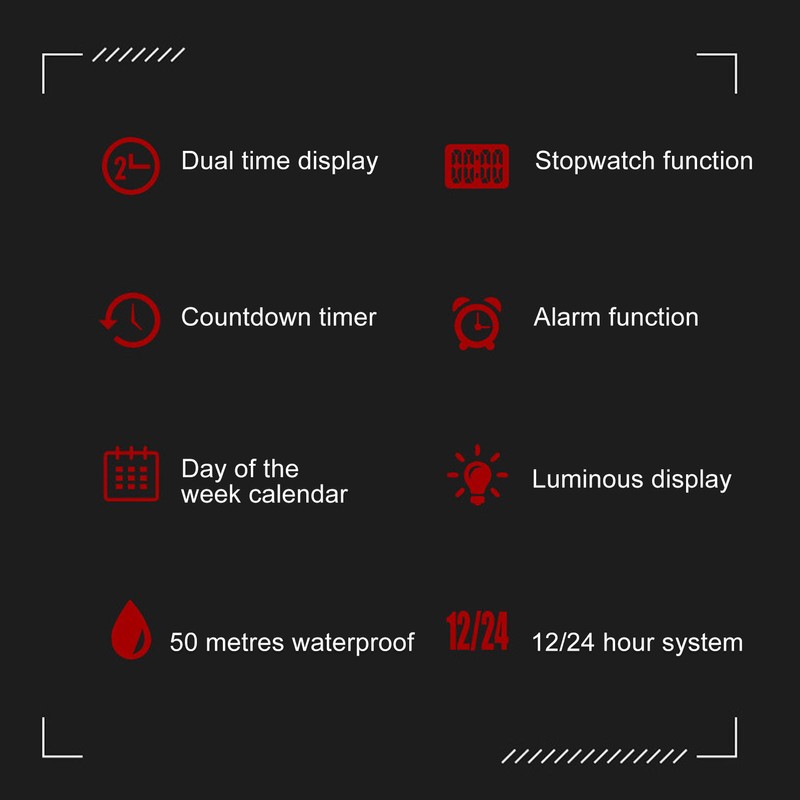 Digital Sports Watch Alarm Stopwatch Timing Waterproof Electronic Wrist Watch