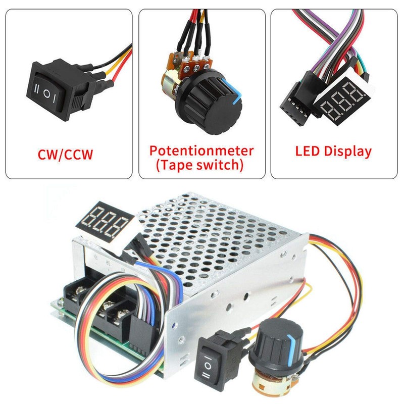 Areyourshop DC 10-55V MAX 60A PWM Motor Speed Controller CW