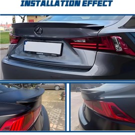 Arcoche Rear Spoiler Wing for Lexius is 2014-2020 Without Drilling ABS Trunk Lid Spoiler IS300 IS350 IS500(Glossy Black)