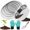 5-in-1 Garden Sieve Round 25 cm Stainless Steel Garden Sieve
