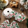 JarThenaAMCS Christmas Glitter Wired Edge Ribbon Roll Watercolor Holly Berry