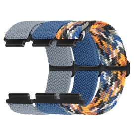 FTYQUEE Braided Nylon Watch Bands Compatible with 16mm 18mm 19mm 20mm 22mm Watch Bands Quick Release Replacement Wristband, Adjustable Stretchy Straps Fabric Bands for Men Women(22mm)