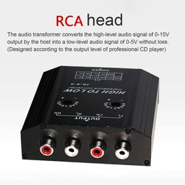 Car Impedance Converter high low converter car audio High Low Adapter,12V 4 Channel Audio Impedance Converter High to Low Line Car Stereo Radio Speaker Dual-Channel Amplifiers