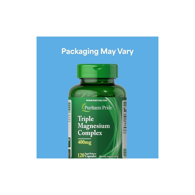 Puritan Pride Complejo Triple Magnesio 400mg 120 Cápsulas Rápidas