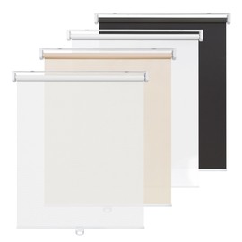 LazBlinds No Tools No Drill Cordless Roller Shades, Light Filtering Window Sheer Shades Transparent UV Protection Roll Up Blinds for Windows, 20'' W x 72'' H, White