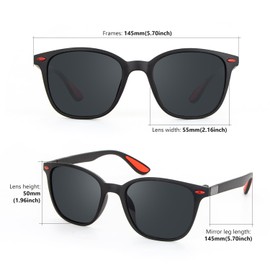 CHEERYMAGIC Men's Sunglasses Mens Men's Eyewear Accessories Sunglasses for Men Retro Square Sunglasses Mens Gadgets for Golf Driving FishingA8HBNSMJ (RED)