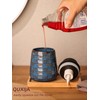 Ceramic Soap Dispenser, Lotion Dispenser with Pump 12oz (Blue Liquid