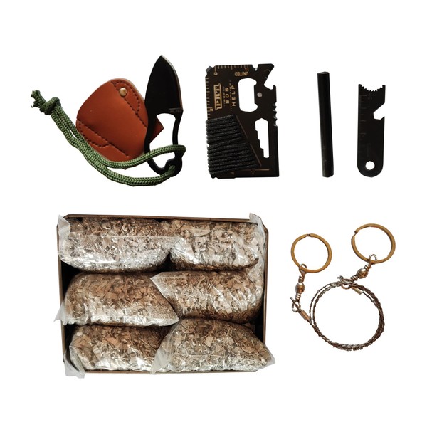 Emergency Fire Starter 6 Bag Megnesiums Multi Purpose Card Tool