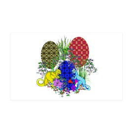 CafePress Dinosaur Easter Eggs 35x21 Wall Decal, Vinyl Wall Peel, Reusable Cling