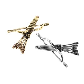 Vintage Bow and Arrow Brooch Pin Set, 2pcs Zinc Alloy Lapel Pins for Men, Assorted Colors, Ideal for Suit, Shirt, Hat, Wedding, Party Decor