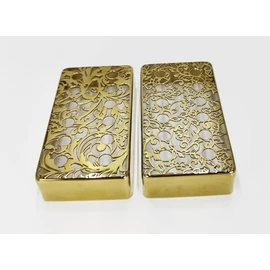 JCHFR 2 PCS Brass Guitar Pickup Covers, Gold, Humbucker Guitar Pickup Cover, Metal Humbucker Pickup Covers Pickup Frame for Epi Les Paul LP Electric Guitar