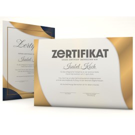 Certificate Paper "Golden Circle" | Both Sides with 2 Designs | for Certificates | DIN A4 190 g/m² | Free Print Templates | Modern Design | Blank Certificate (10)