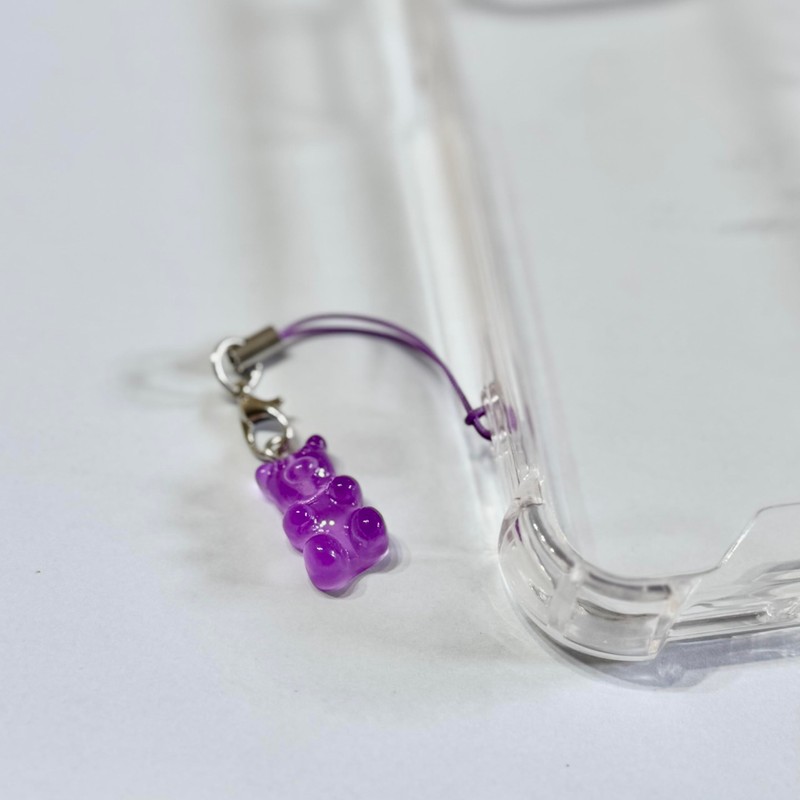 Decorative Bear Phone Charm Accessory, Cute Colours (White)