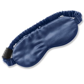 Mulberry Silk Eye Mask Sleep Mask for Women, Sleeping Mask for Women Men, Night Blindfold Blackout Covers, Travel Yoga Camping Restoration Masks, Comfort and Relax Silk Eye Mask, Navy Blue