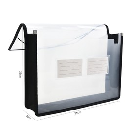 5 Pack Expanding File Folder Document Organizer with Flap and Cord Closure, Waterproof Transparent Document Pocket, 7cm Expansion, Letter A4 Organization