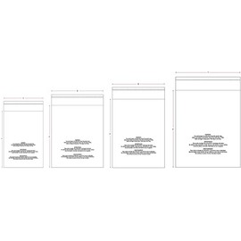 PapaPacks - Combo Poly Bags Set (Combo Pack 4 x 100 - 6X9,8X10,9X12,12X15, Clear Suffocation Warning)