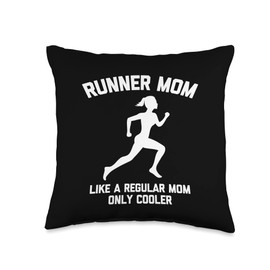Runner Mom T-Shirt funny saying sarcastic cool running mom Throw Pillow