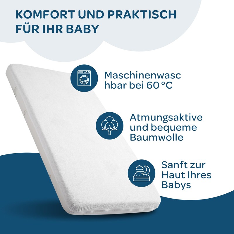 DolciSogni Mattress Protector 60 x 120 cm (Pack of 2)