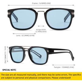 SHEEN KELLY Polarized Square Retro Sunglasses for Men Women Fashion Designer Glasses with Multicolor Lenses, 2