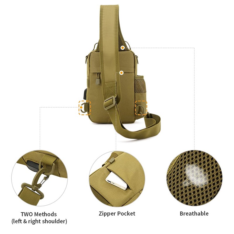 Huntvp Tactical Molle Chest Sling Pack Daypack Backpack Crossbody Bag