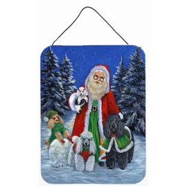 Caroline's Treasures PPP3150DS1216 Poodle Christmas Santa Wall or Door Hanging Prints Aluminum Metal Sign Kitchen Wall Bar Bathroom Plaque Home Decor Front Door Plaque, 12x16, Multicolor