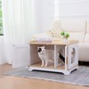 Boho Cat Litter Box Enclosure, Hidden Cats Washroom with Woven