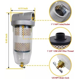 HOAauto123 For Goldenrod 496 496-5 Water Block Fuel Tank Filter w/2 Water-Block Element