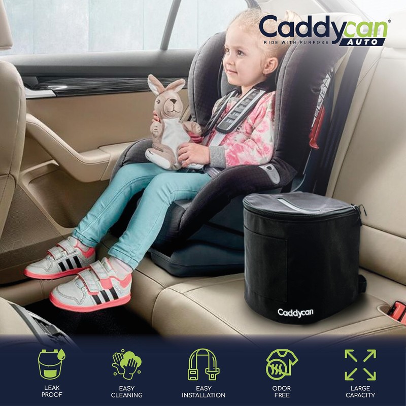 Caddycan Auto - Car Trash Can with Lid | Compact,