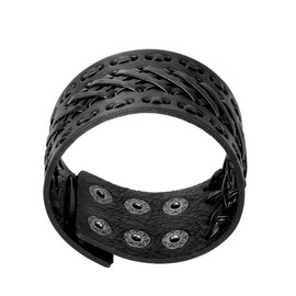 JAOYU Braided Leather Bracelet for Men Women Punk Braided Band Bracelet Wide Leather Arm Cuff Bracelet Rocker Jewelry Men