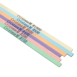 MIRACLE Cristone Ceramic Fiber Stones 6-Pack – 3 15/16" L x 5/32" W x 1/32" T – Grits #150#200#400#600#800#1000 – for Grinding Polishing Metal Wood Plastic – Air Tool Compatible