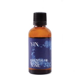 Mystix London | Yin Essential Oil Blend 50ml | Lemon | Eucalyptus | Lavender | Rose Geranium | Ylang Ylang | Calming Aromatherapy Oil | Floral Citrus Scent | for Diffusers & Massage | Vegan, GMO Free