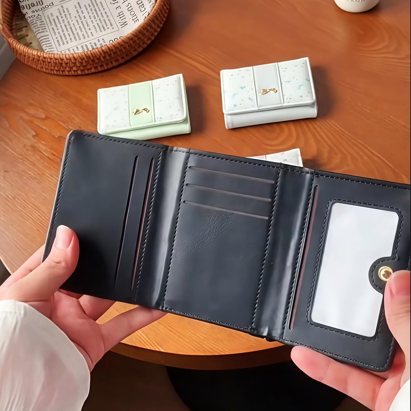 Bakurok Small Wallet for Women Cute Coquette Bow Slim Trifold