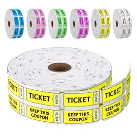 LKXSPLABE Fluorescence Raffle Tickets Double Roll 2000 Tickets Neon Yellow 50/50 Tickets for Events, Entry, Class Reward, Fundraiser & Prizes