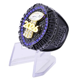 guancrown Fantasy Football Ring 2026 Award Prize Trophy Sports Winner MVP FFL Championship Ring (Ring and Stand, Size 11)