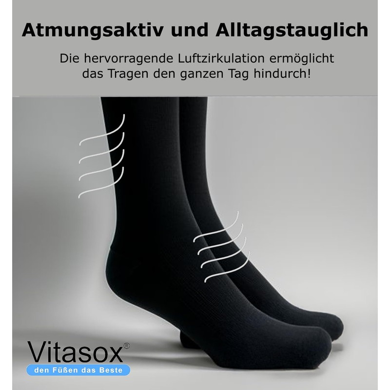 Vita Sox Stützkniestrümpfe Travel Knee Socks Cotton Unisex Support Stockings