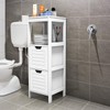 Tangkula Bathroom Floor Cabinet, Multifunctional Wooden Storage Cabinet with 2