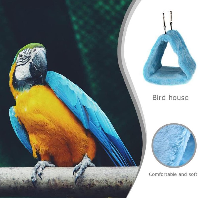 Bird Parrot Hammock Hut Practical Plush Snuggle Hanging Cave Cage