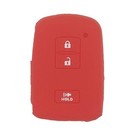 LemSa 2Pcs Rubber Silicone Smart Key Fob Case Cover Protector Holder for 2017 2018 2019 2020 2021 Toyota Land Cruiser RAV4 Sequoia Tacoma Tundra Corolla, Red Blue