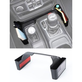 Savadicar GT-2 Shifter Storage Box with Microfibers, American Flag Gear Shift Tray, Center Console Organizer for 2018-2025 Jeep Wrangler JL JLU 4XE & Gladiator JT, Interior Accessories, Black,1 PC