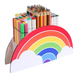 Creaher Pencil Holder For Kids Desk, Pen Organizer Storage Pen Pot Rainbow Pencil Holder, Caddy Desktop Storage 0rganizer, Desk Ddy Organiser Pencil Pots For Office School Home Supplies