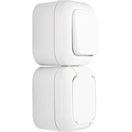 REV Ritter Atlantik AP 005436 Combination Off/Toggle Switch and Socket White