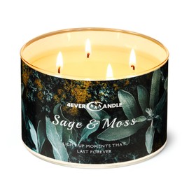 4EVER CANDLE 4-Wick Scented Candle - 18oz Soy Wax Blend Candle Over 50Hrs Long-Lasting Fragrance, Home Decor and Housewarming Gifts, Sage & Moss