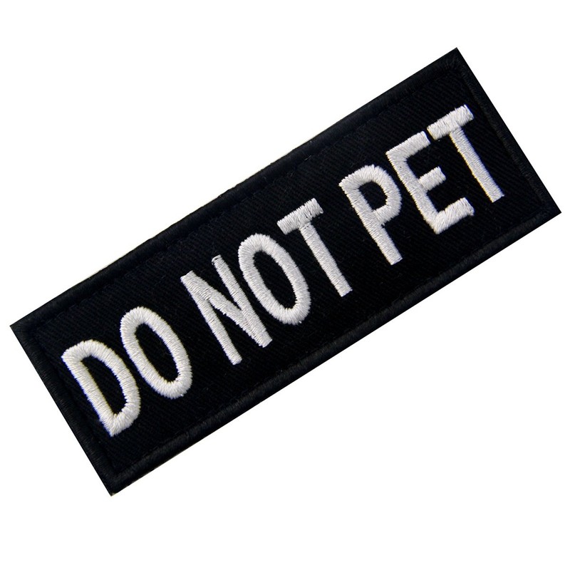 Do Not Pet Service Animal Vests/Harnesses Emblem Embroidered Fastener Hook