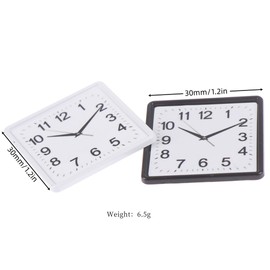 1pcs Miniature Metal Modern Square Wall Clock - Timeless Living Room Decor (1/12 Or 1/6 Scale) for OB11, BJD, Blythe Dolls Accessories (Black)