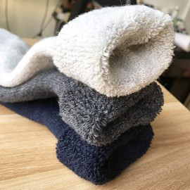 Calcetines térmicos de lana grueso de invierno merino para hombre, suaves, cálidos y cálidos(Paquete de 3/5)