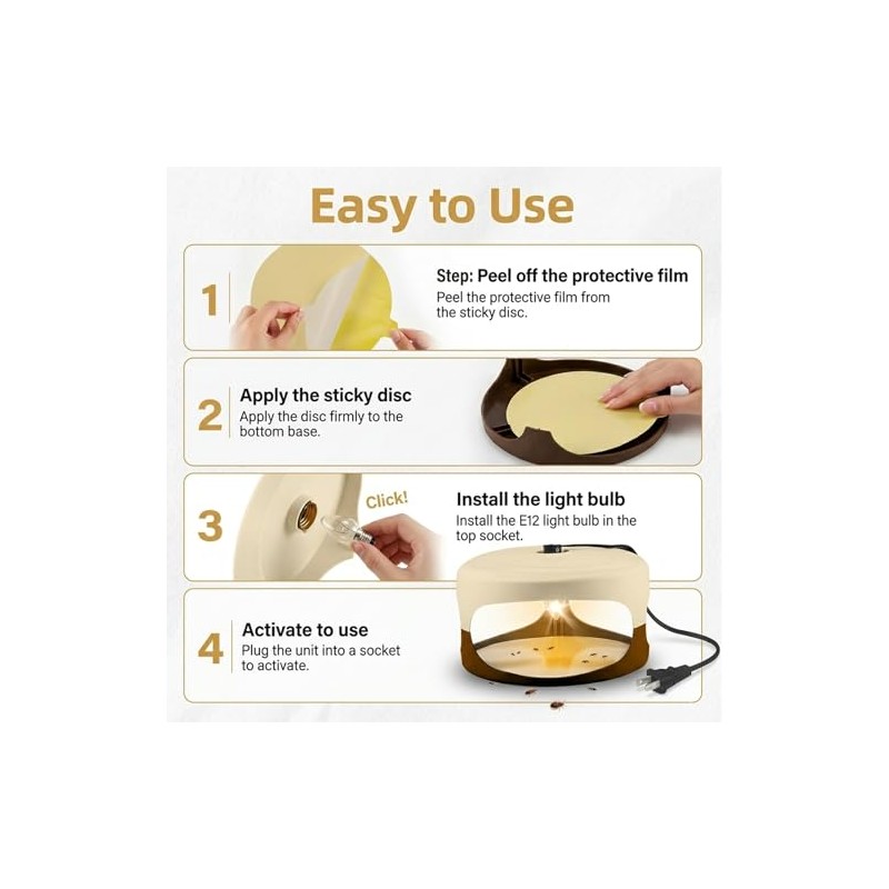 4 Packs Flea Trap-Flea Traps for Inside Your Home, Effective