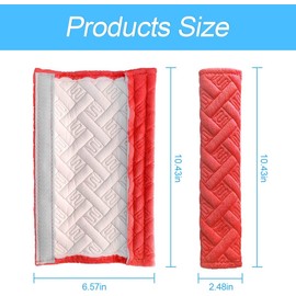 2 Pack Car Seat Belt Pads Cover, Universal Comfort Seatbelt Pad, Seat Belt Shoulder Strap Covers Harness Pad to Protect Neck and Shoulder from The Seat Belt Rubbing, Car Interior Accessories (Red)